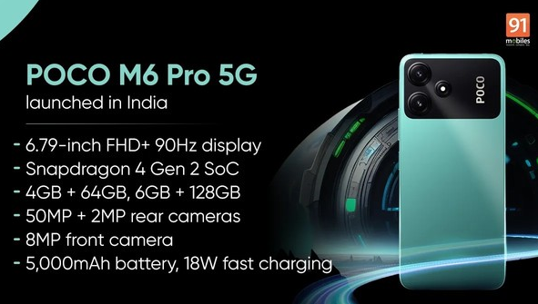 POCO M6 Pro 5G震撼亮相：揭秘90Hz显示屏、5G芯片组等强大配置！