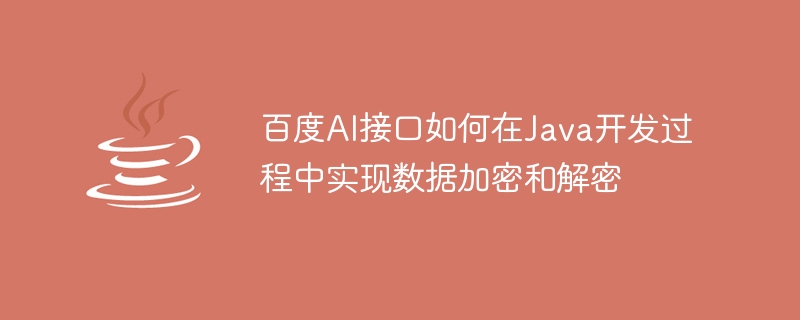 Baidu AI 인터페이스가 Java 개발 중에 데이터 암호화 및 암호 해독을 구현하는 방법