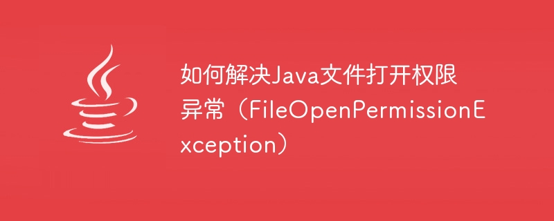 如何解決Java檔案開啟權限異常（FileOpenPermissionException）