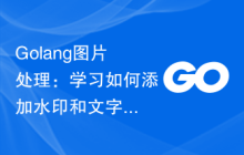 Golang图片处理：学习如何添加水印和文字