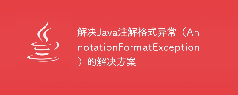 Lösung zur Lösung der Java-Annotationsformat-Ausnahme (AnnotationFormatException)