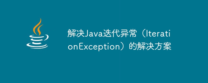 Lösung zur Lösung der Java-Iterationsausnahme (IterationException)