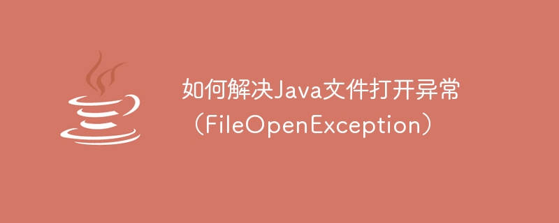 Java 파일 열기 예외(FileOpenException)를 해결하는 방법