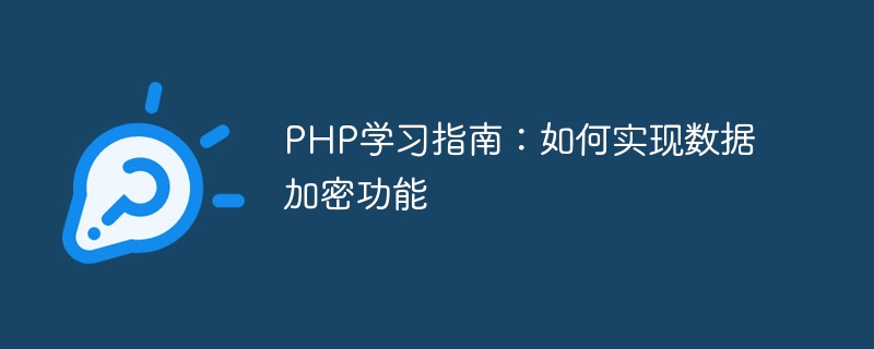 PHP 학습 가이드: 데이터 암호화 기능을 구현하는 방법