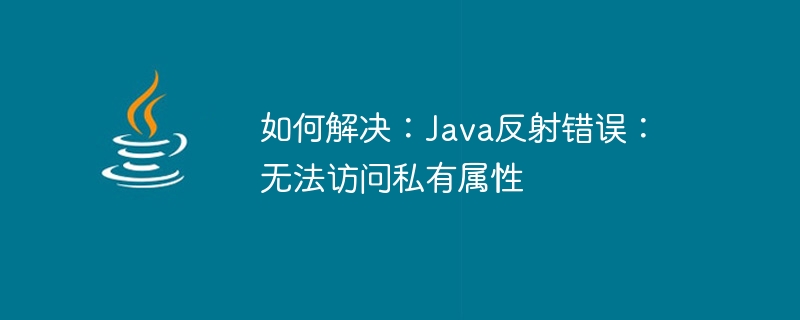 Comment réparer : erreur de réflexion Java : impossible daccéder à la propriété privée