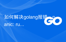 如何解决golang报错：panic: runtime error: index out of range