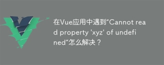 在vue应用中遇到“cannot read property \'xyz\' of undefined”怎么解决？