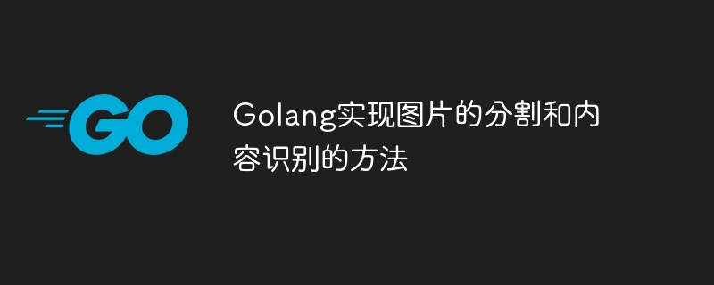 Kaedah Golang untuk melaksanakan pembahagian imej dan pengecaman kandungan