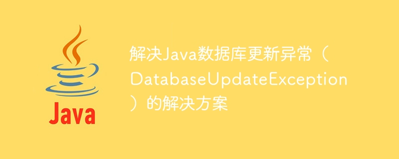 Solution to solve Java database update exception (DatabaseUpdateException)