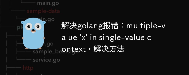 解决golang报错：multiple-value 'x' in single-value context，解决方法