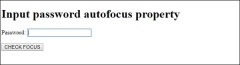 HTML DOM Input Password autofocus 属性