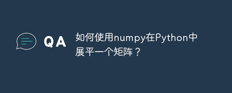 如何使用numpy在Python中展平一个矩阵？