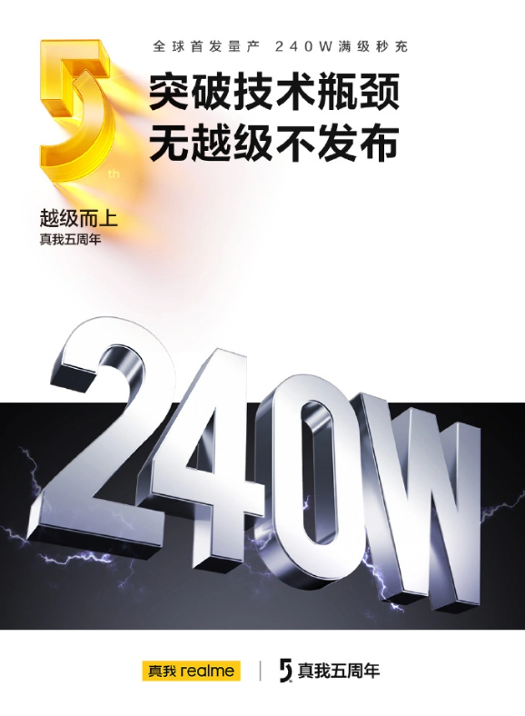 Realme GT5が衝撃デビュー！ 240W と 150W の 2 つの選択肢がある Realme は、急速充電の新時代をリードします。