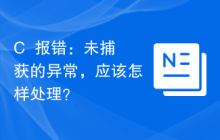 C++报错：未捕获的异常，应该怎样处理？