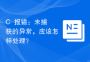 C++报错：未捕获的异常，应该怎样处理？