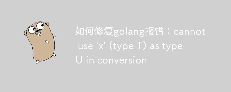 如何修复golang报错：cannot use \'x\' (type T) as type U in conversion