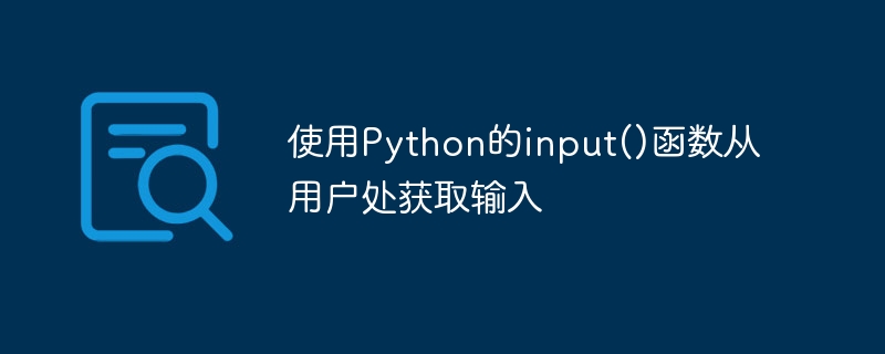 Get input from the user using Pythons input() function