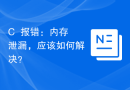 C++报错：内存泄漏，应该如何解决？