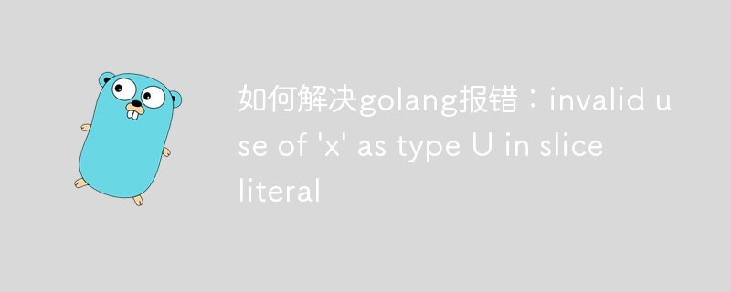 如何解决golang报错：invalid use of \'x\' as type U in slice literal