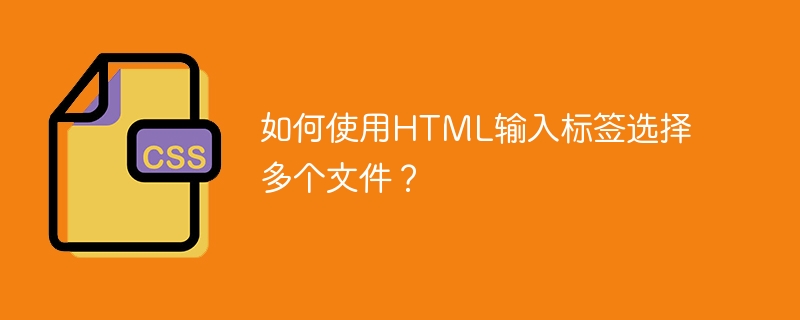 HTML 입력 태그를 사용하여 여러 파일을 선택하는 방법은 무엇입니까?