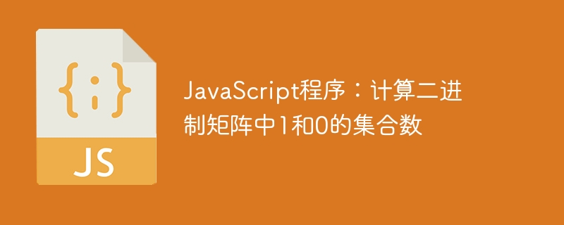 JavaScript プログラム: バイナリ行列内の 1 と 0 のセットの数を数える