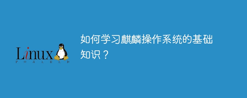 如何学习麒麟操作系统的基础知识？