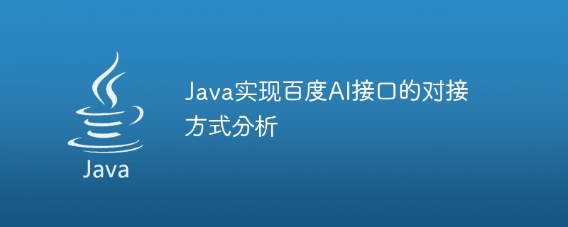 JavaでBaidu AIインターフェースを使用したドッキング方法の分析