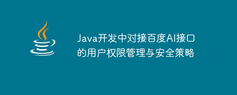 Gestion des droits des utilisateurs et stratégie de sécurité pour la connexion de linterface Baidu AI dans le développement Java