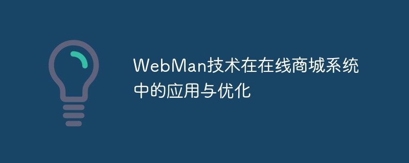 온라인 쇼핑몰 시스템에 WebMan 기술 적용 및 최적화