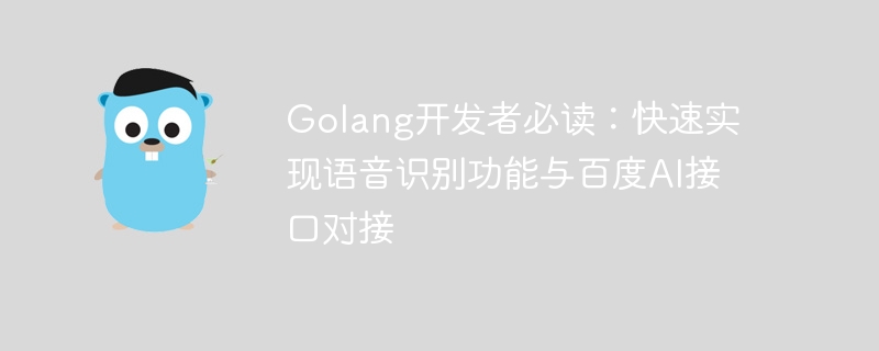 Golang開発者必読：音声認識機能とBaidu AIインターフェースのドッキングを素早く実装