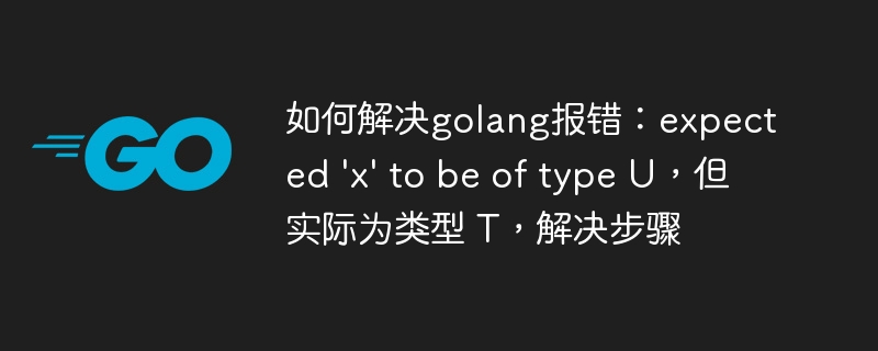 如何解决golang报错：expected 'x' to be of type U，但实际为类型 T，解决步骤