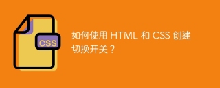 如何使用 HTML 和 CSS 创建切换开关?