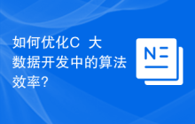 如何优化C++大数据开发中的算法效率?