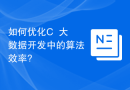 如何优化C++大数据开发中的算法效率?