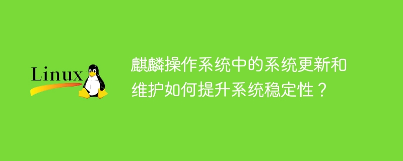 麒麟操作系统中的系统更新和维护如何提升系统稳定性？