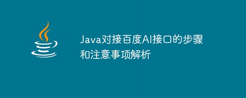 Analyse der Schritte und Vorsichtsmaßnahmen für die Verbindung von Java mit der Baidu AI-Schnittstelle