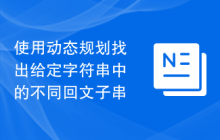使用动态规划找出给定字符串中的不同回文子串