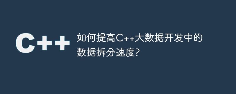 C++ 빅데이터 개발에서 데이터 분할 속도를 향상시키는 방법은 무엇입니까?