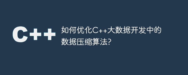 C++ビッグデータ開発におけるデータ圧縮アルゴリズムを最適化するにはどうすればよいですか?