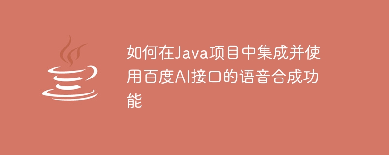 Java 프로젝트에서 Baidu AI 인터페이스의 음성 합성 기능을 통합하고 사용하는 방법