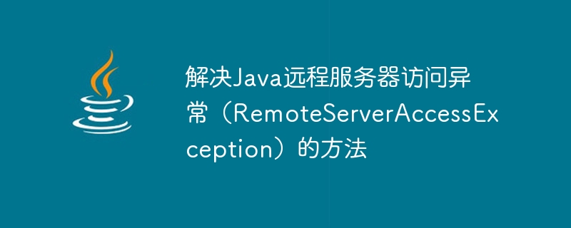 Java 원격 서버 액세스 예외(RemoteServerAccessException)를 해결하는 방법