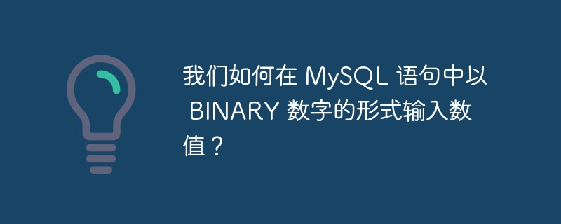 我们如何在 MySQL 语句中以 BINARY 数字的形式输入数值？