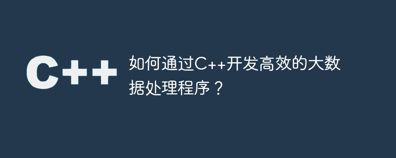 如何通过C++开发高效的大数据处理程序？