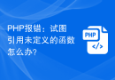PHP报错：试图引用未定义的函数怎么办？