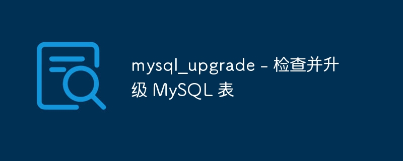 mysql_upgrade - 检查并升级 MySQL 表