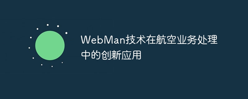 WebMan技术在航空业务处理中的创新应用