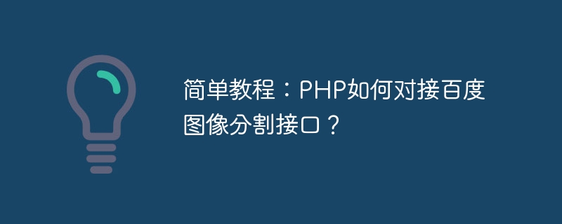 간단한 튜토리얼: PHP를 Baidu 이미지 분할 인터페이스에 연결하는 방법은 무엇입니까?