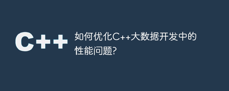 C++ ビッグ データ開発におけるパフォーマンスの問題を最適化するにはどうすればよいですか?