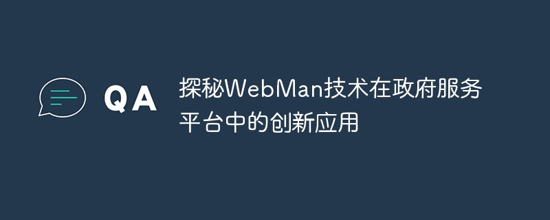 정부 서비스 플랫폼에서 WebMan 기술의 혁신적인 적용을 살펴보세요.