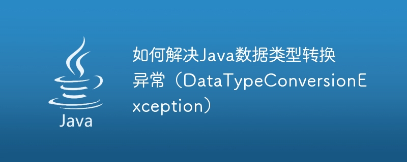 So lösen Sie eine Java-Datentypkonvertierungsausnahme (DataTypeConversionException)